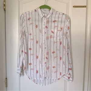 A New Day floral button down shirt women’s size small